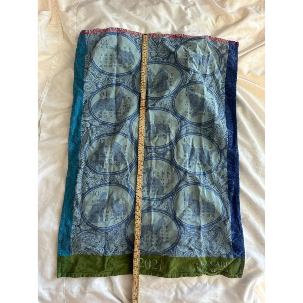 Le Jacquard Francais-French Dog & Cat Motif 2021  Calendar  Towel Linen Cotton
